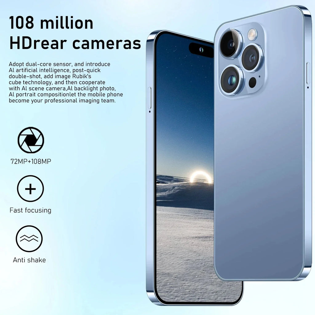 Unlocked Phone 15 Pro Max 8GB+512GB Dual Sim Card 4G 5G Smartphone 6.8 Inch OLED Screen I 15 Phone 15 Pro Max Smart Phone logo Tidesmit