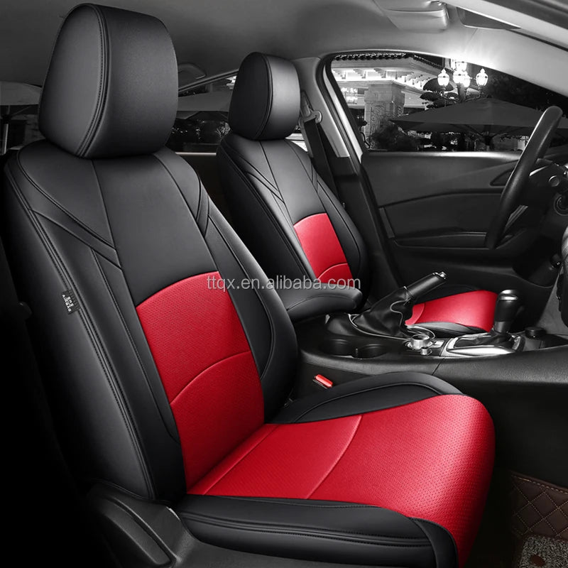 Hot Sale Car Seat Covers for Mazda 3 2014-2024 Full Set Luxury Leather Car Accessories Waterproof Car Seat Protector