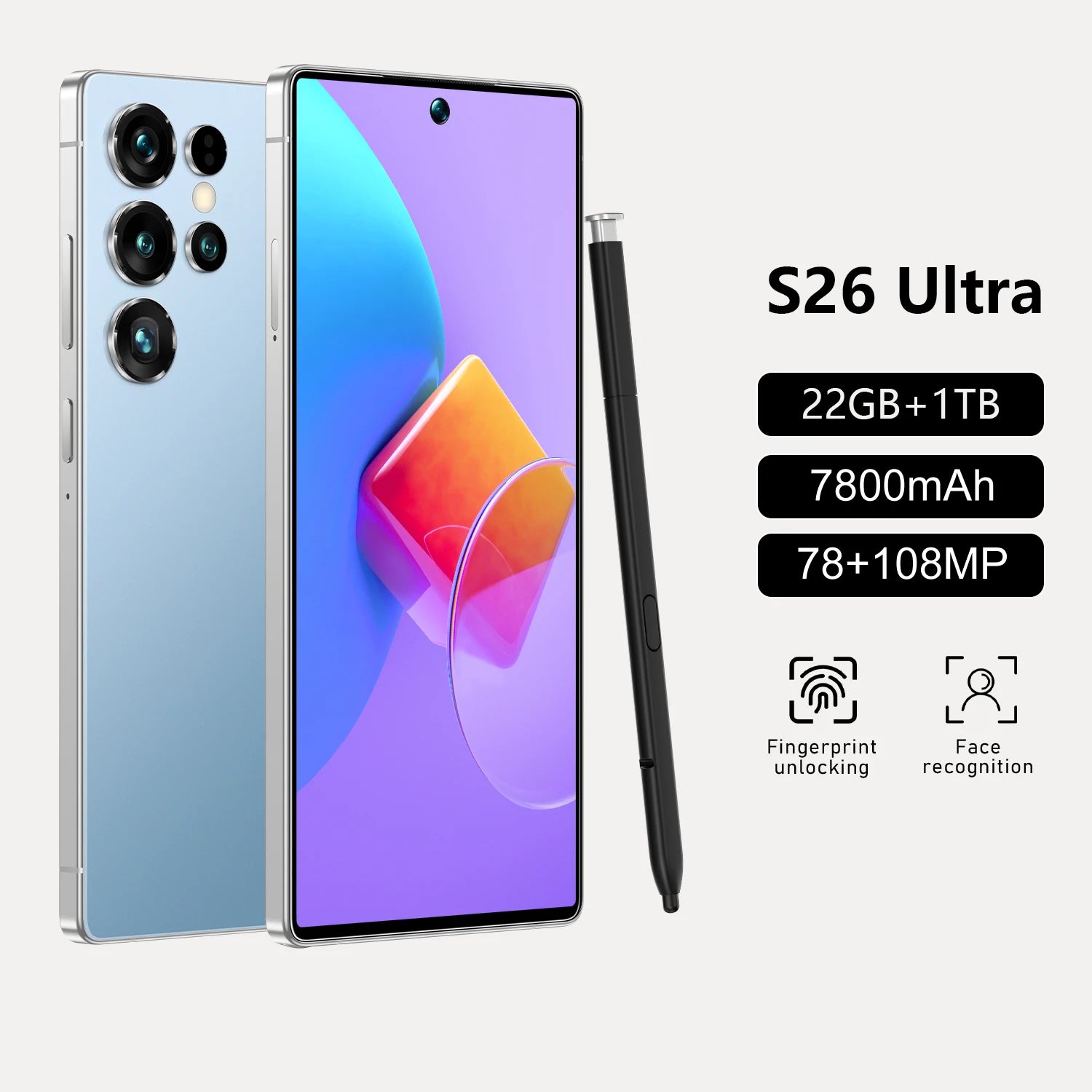Tidesmit Android 15 5G Smartphone | 1TB Storage & 22GB RAM | 7.3 Inch Blue 22GB 1TB Tidesmit