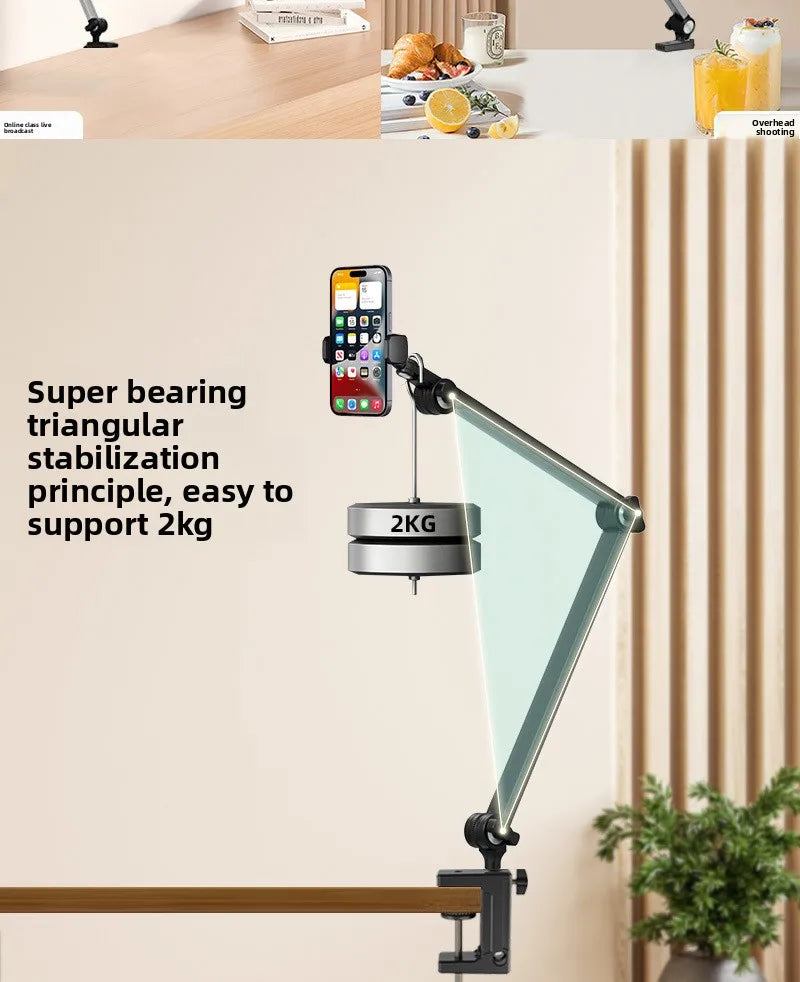 Smart Tracking Waterproof Mobile Phone Stand Aluminum Alloy Bedside Tablet Holder Rotating Desktop Shooting With Custom logo Tidesmit