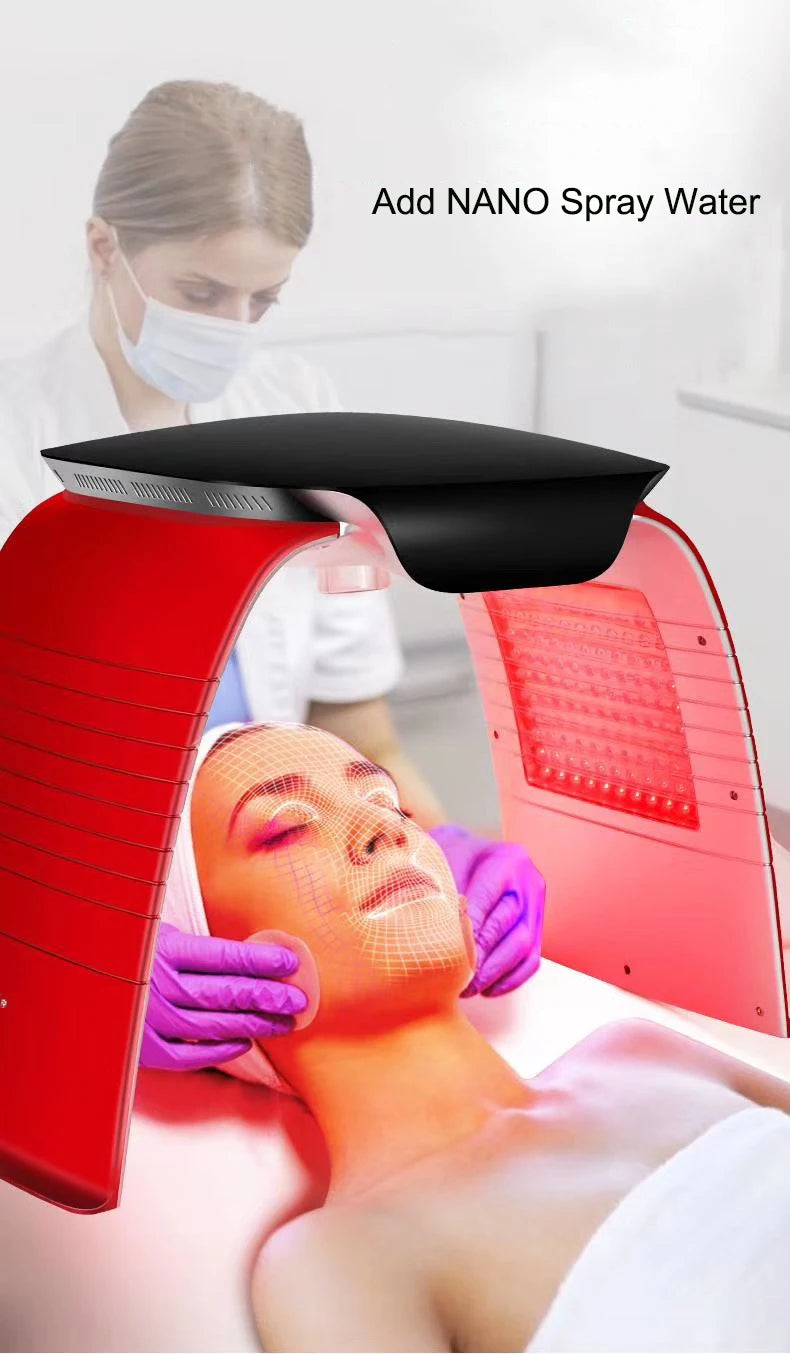 PDT Hot Cold Spray Colorful Photon Oxygen Injection Moisturizing LED Mask Skin Rejuvenation Beauty Device Oxygen Facial Machine