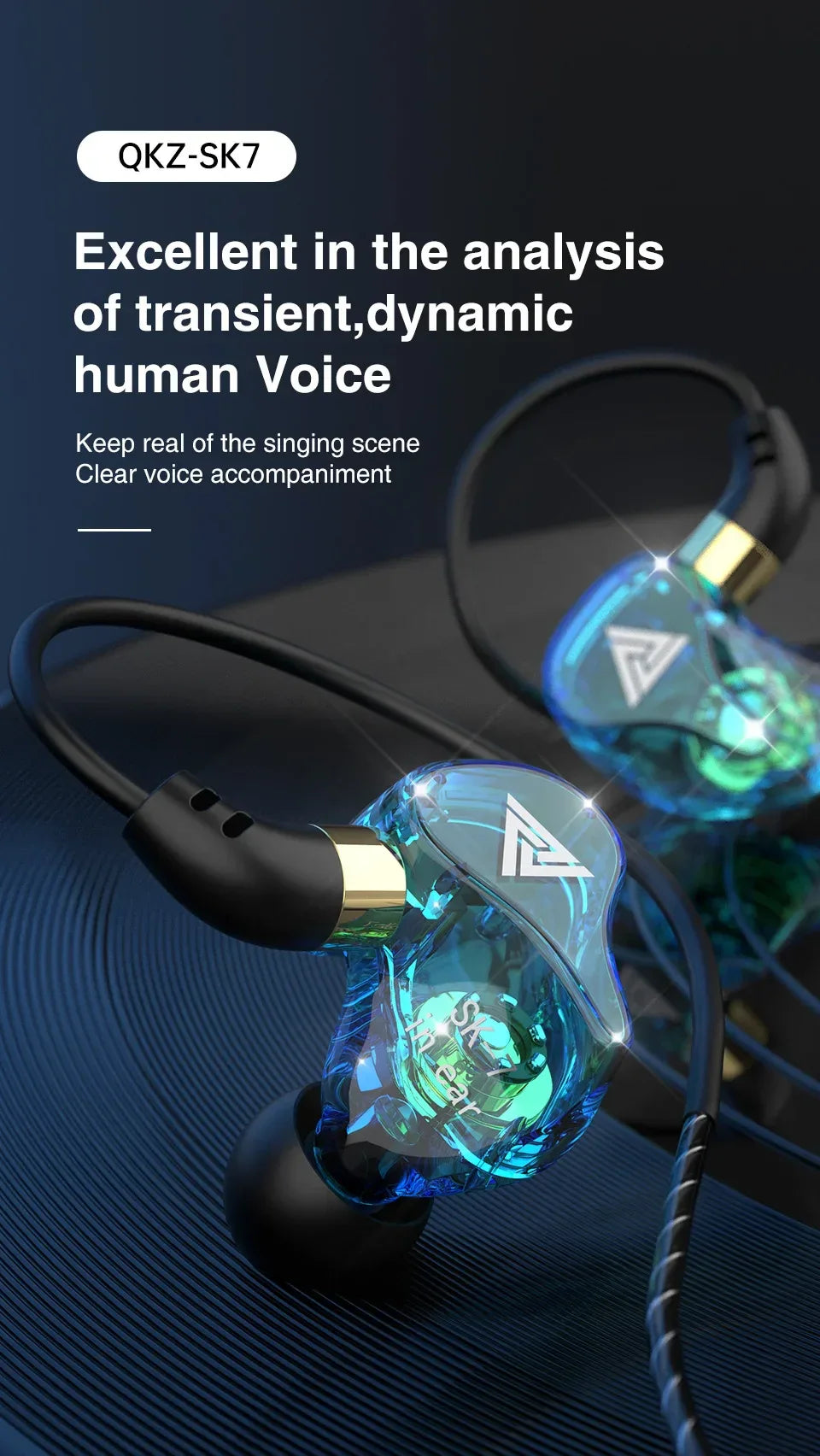 SK7 Wired Earphones With Microphone and Bass Stereo | Tidesmit Tidesmit