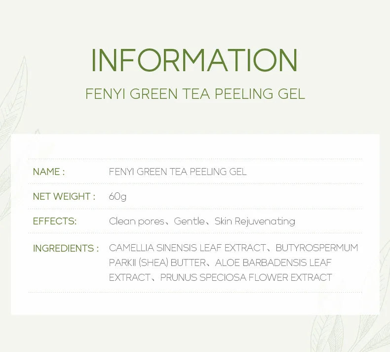 Facial Exfoliating Peeling Gel | Deep Pore Cleansing with Green Tea Scrubs Treatments Tidesmit
