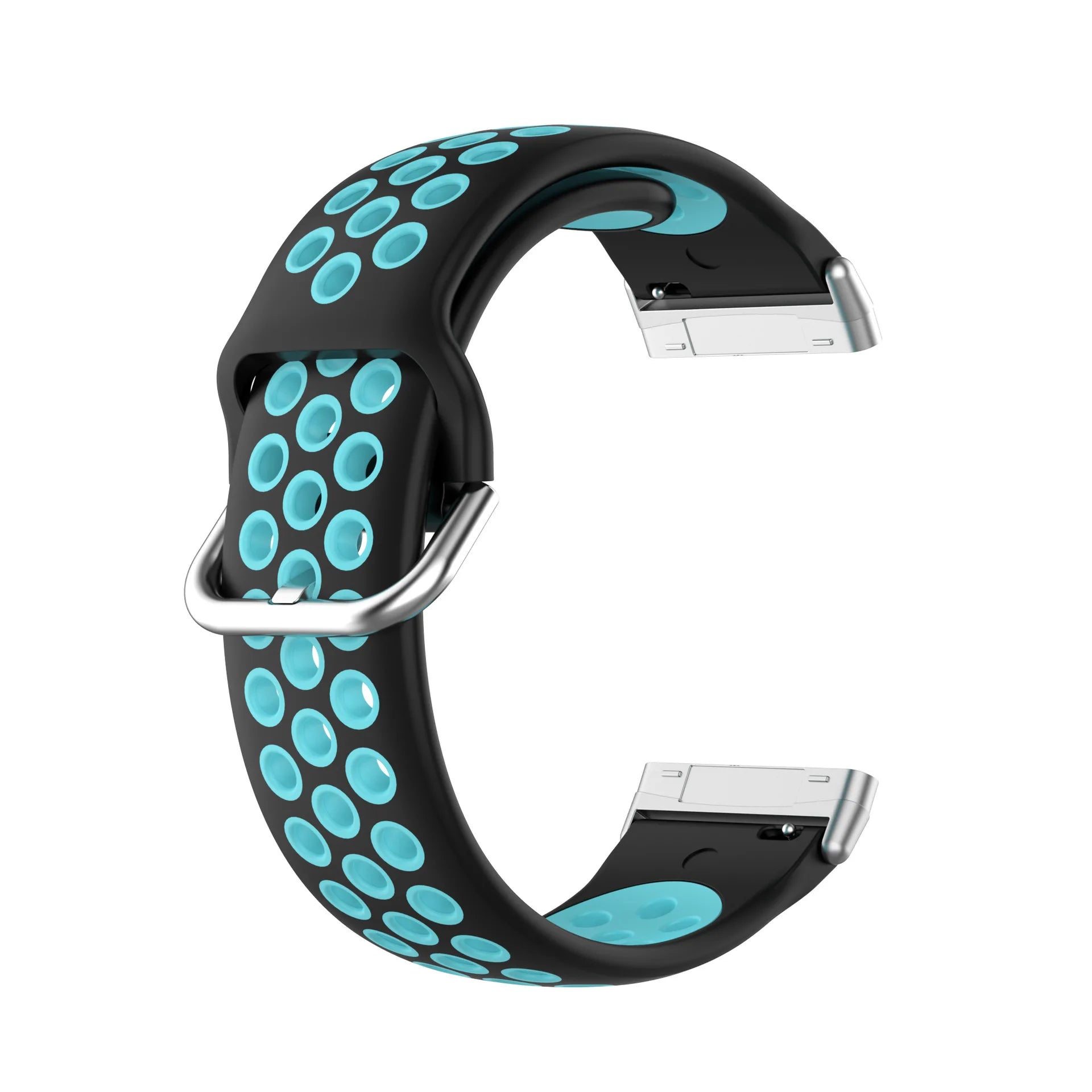 Colorful soft silicone sport wristband for Fitbit Versa 3 and Sense smartwatches in a stylish strap design.