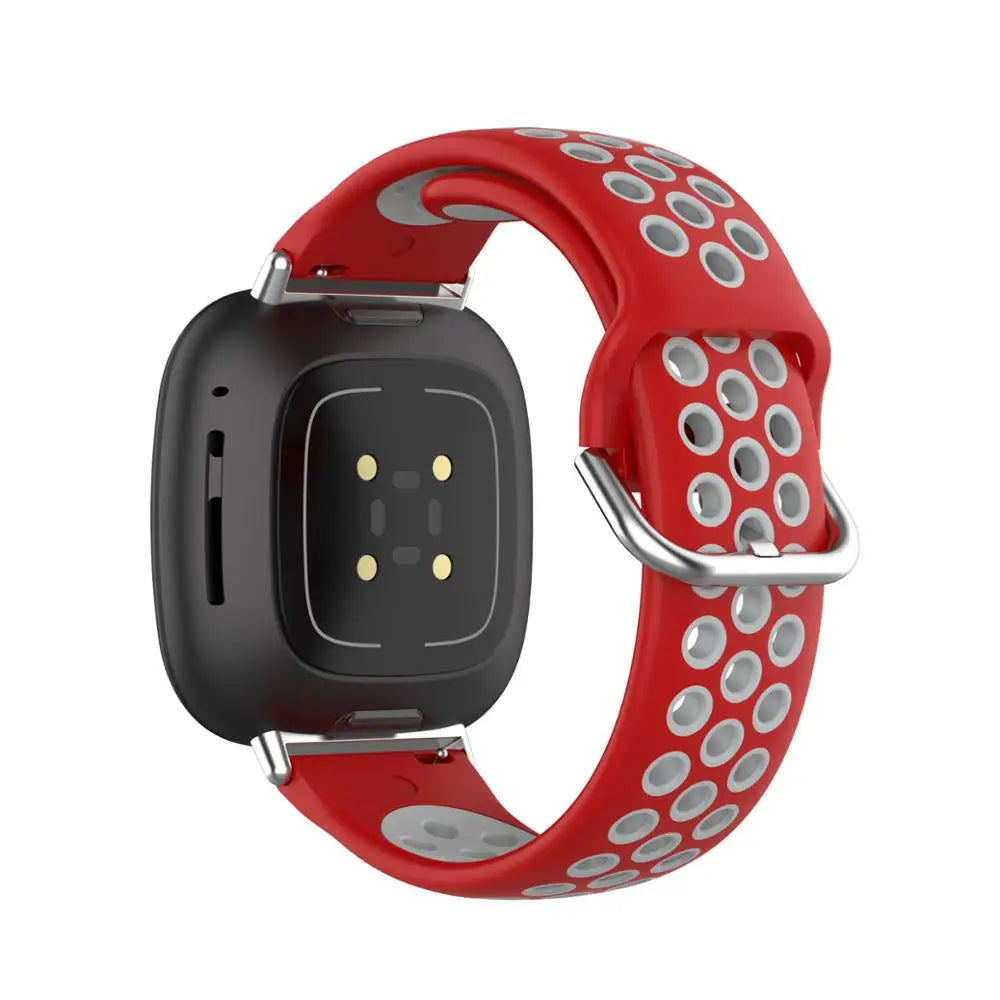 Colorful soft silicone sport wristband for Fitbit Versa 3 and Sense smartwatches in a stylish design