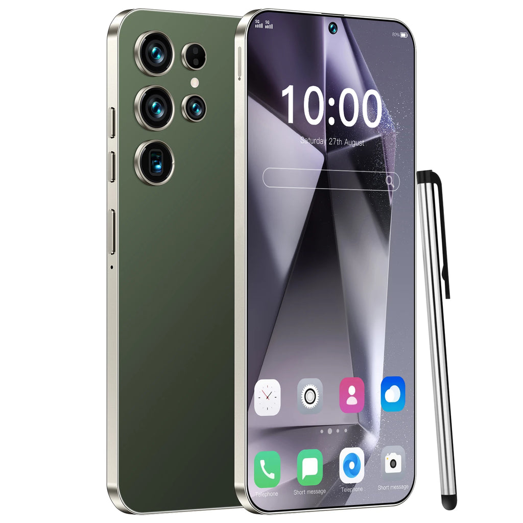 2025 New Original S26 Ultra Smartphones 5G Dual SIM Mobile Phone 22GB+2TB Storage 100W Quick HD Face Unlock Android 15 Spanish Green 22GB Tidesmit