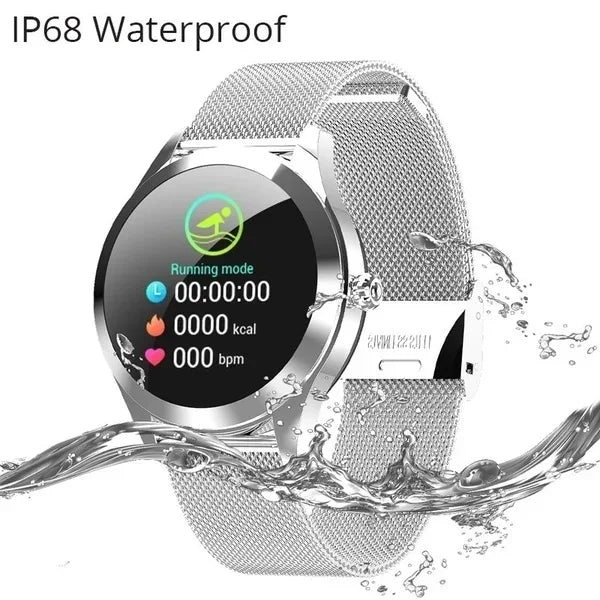 2025 Dropshipping Hot IP68 Waterproof Heart Rate Monitoring Stainless Steel Kw10 Smartwatch Women Smart Watch Fitness Bracelet - Tidesmit