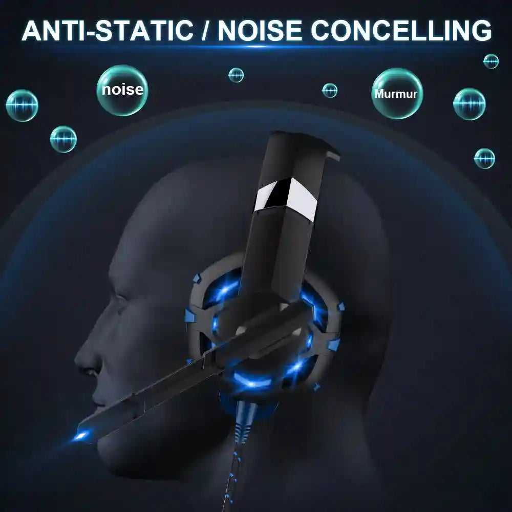 Wired Gaming Headphones with Mic - Over-Ear Noise-Cancelling Headset Tidesmit