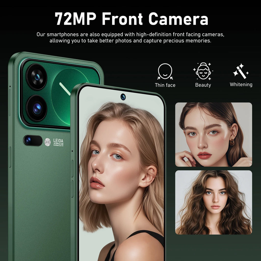 M17 Pro Max 5G smartphone with 7.3 inch 120Hz display 16GB RAM 1TB storage and 108MP camera, gallery view 17