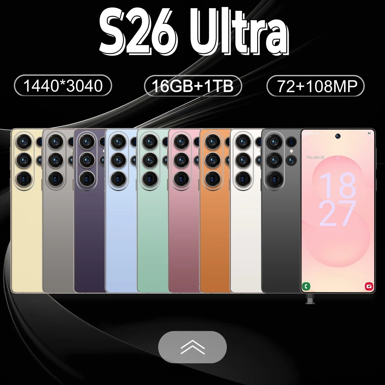 S26 Ultra 5G smartphone with 108MP camera and 120Hz OLED display in French model, gallery view 4
