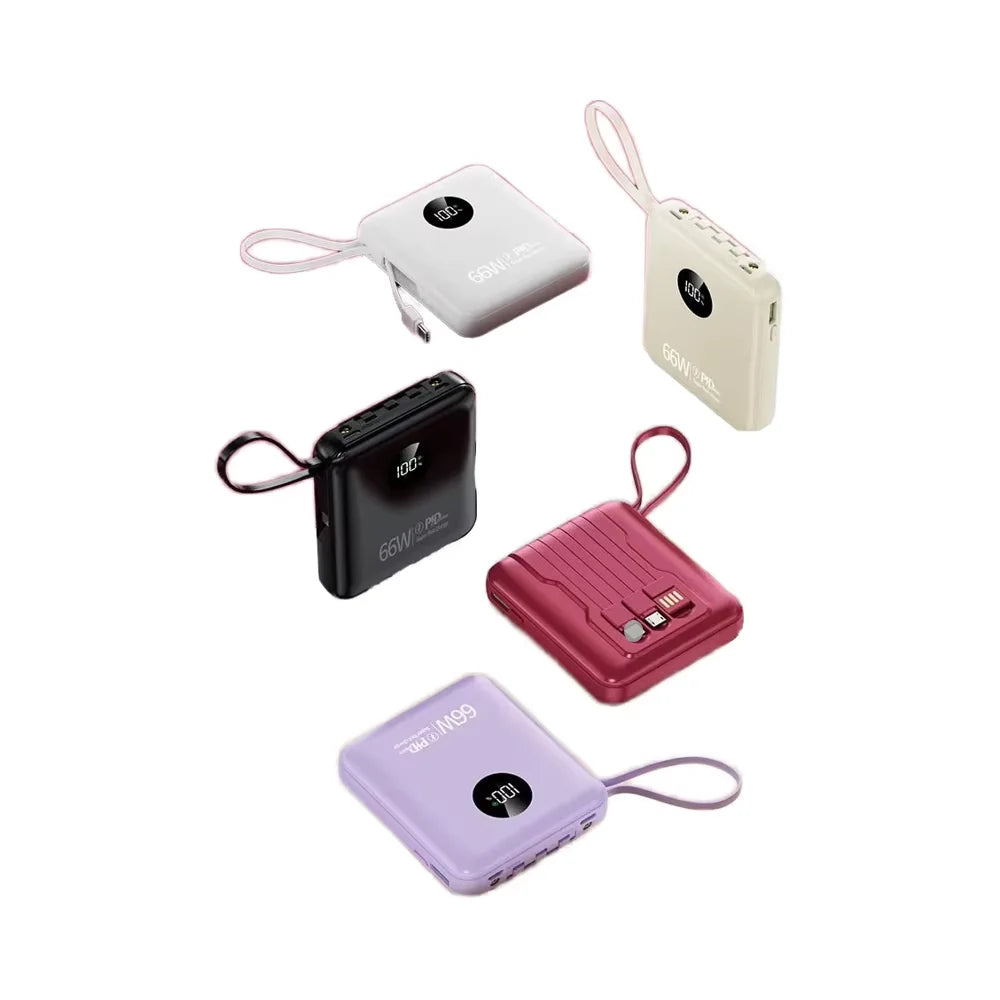 Portable 10000mAh Power Banks Station Small Mini 20W 22.5W Power Bank With Cable Min Small Tidesmit