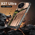 Tidesmit X27 Ultra 5G smartphone with 12GB RAM, 1TB storage, waterproof design, NFC, and large 7.3 inch display.