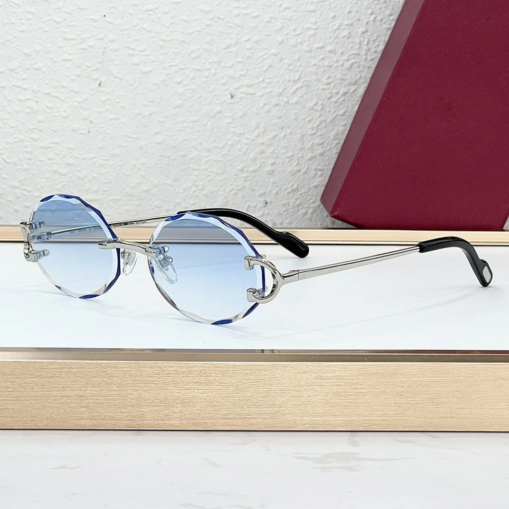 Dropshipping Luxury Sunglasses CT High End Rimless SunGlasses for Retailers Trendy Anti Glare Eyewear for Street Style With Logo