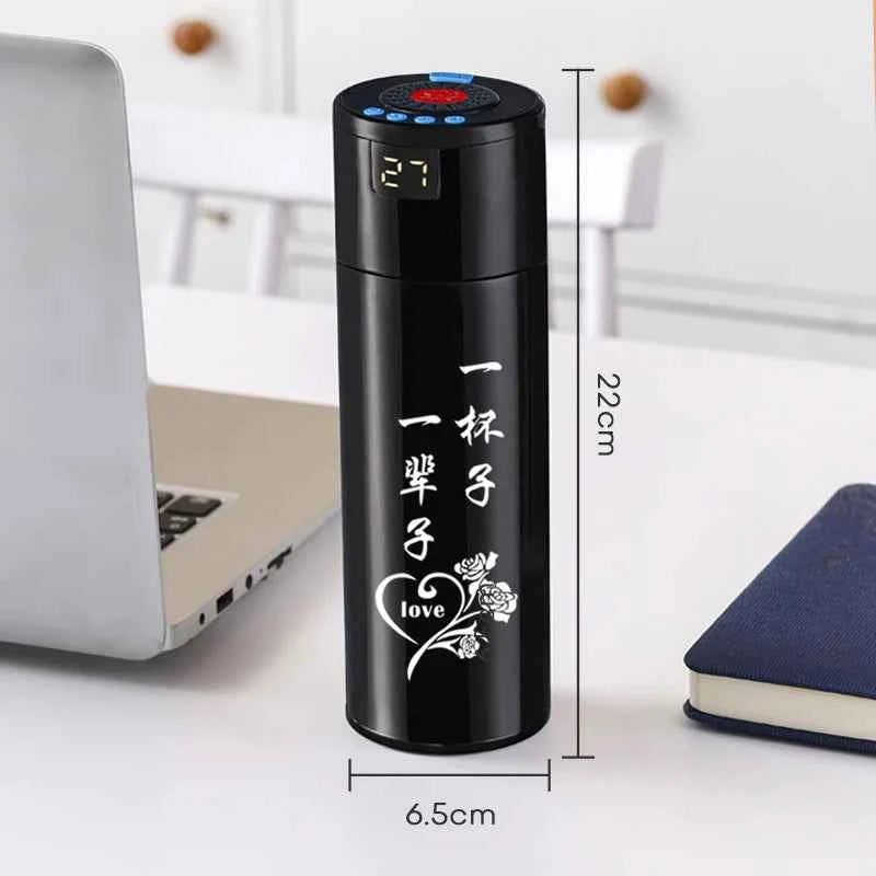 Customized 3 in 1 Steel Rechargible Smart Temperature FM Radio TF Bluetooth Speaker Tumbler Water Bottle with Reminder to Drink My Store
