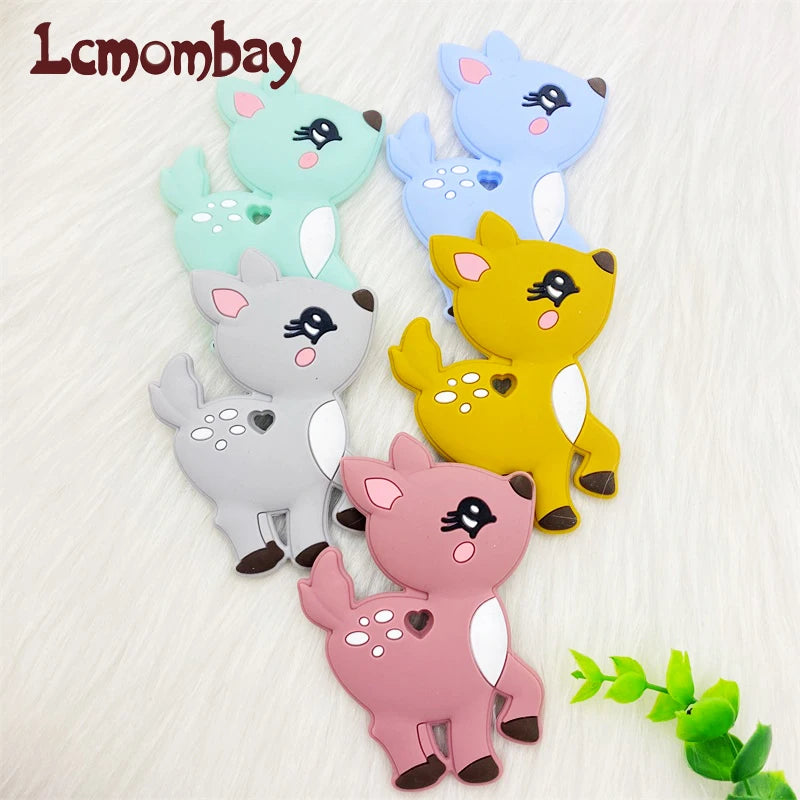 1pcs Silicone Fawn Teether Silicone Pandents DIY Teething Toys For Teeth Tiny Rod Baby Teethers Gift