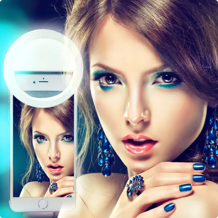 2025 Hot Sell Drop Shipping Portable Rechargeable USB Camera Clip Photography Video Mobile Phone LED Ring Selfie Light Tidesmit