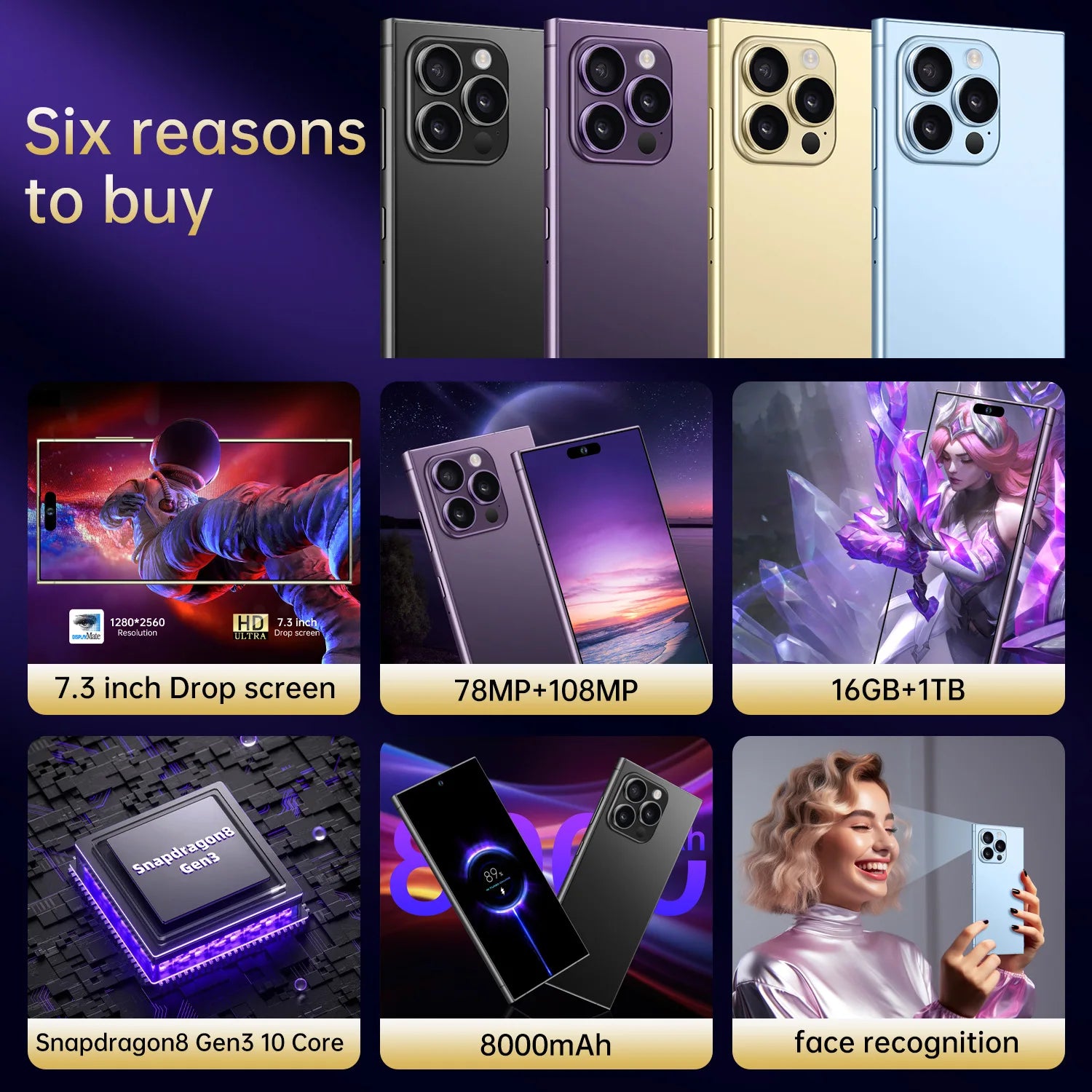 Tidesmit S25 Ultra smartphone with integrated pen, 7.3-inch display, and octa-core processor in sleek black finish.