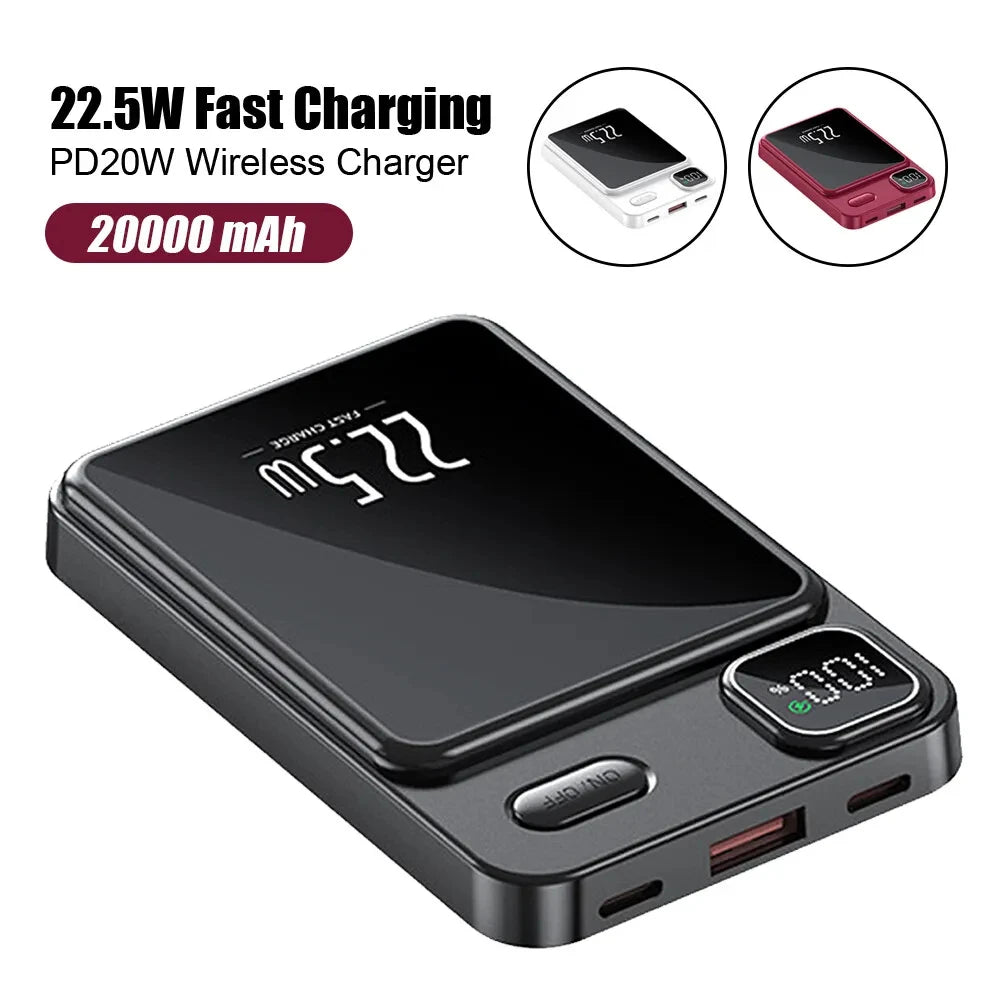 Power bank charger-Mini Magnetic Wireless Charging Power Bank Manufacturer 5000mAh 22.5w Outdoor Power Bank Wireless Charger Battery Pack Powerbank Tidesmit