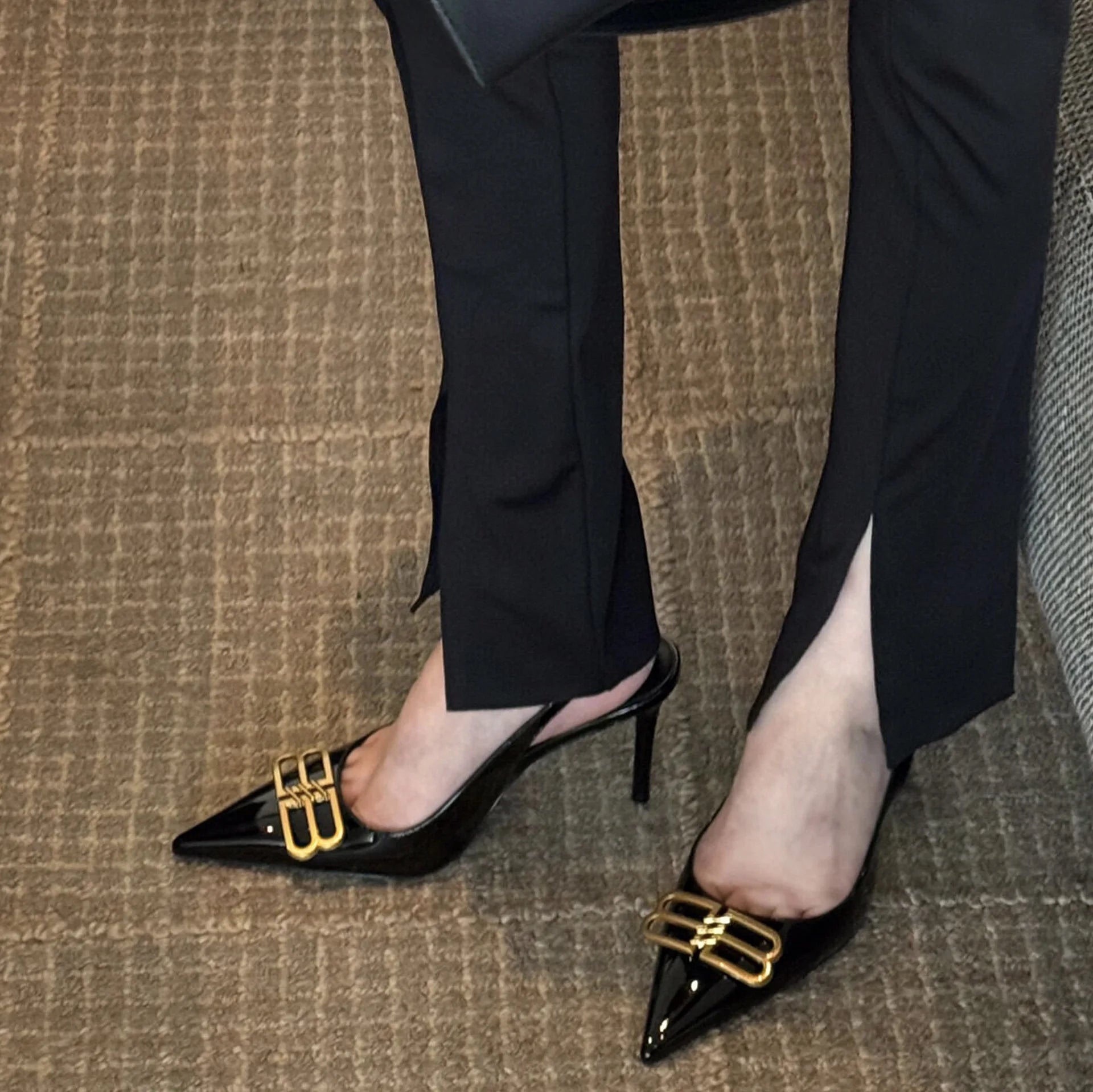 New Hot Selling High Quality Pointed Toe Shallow Mouth High-end Black High Heels