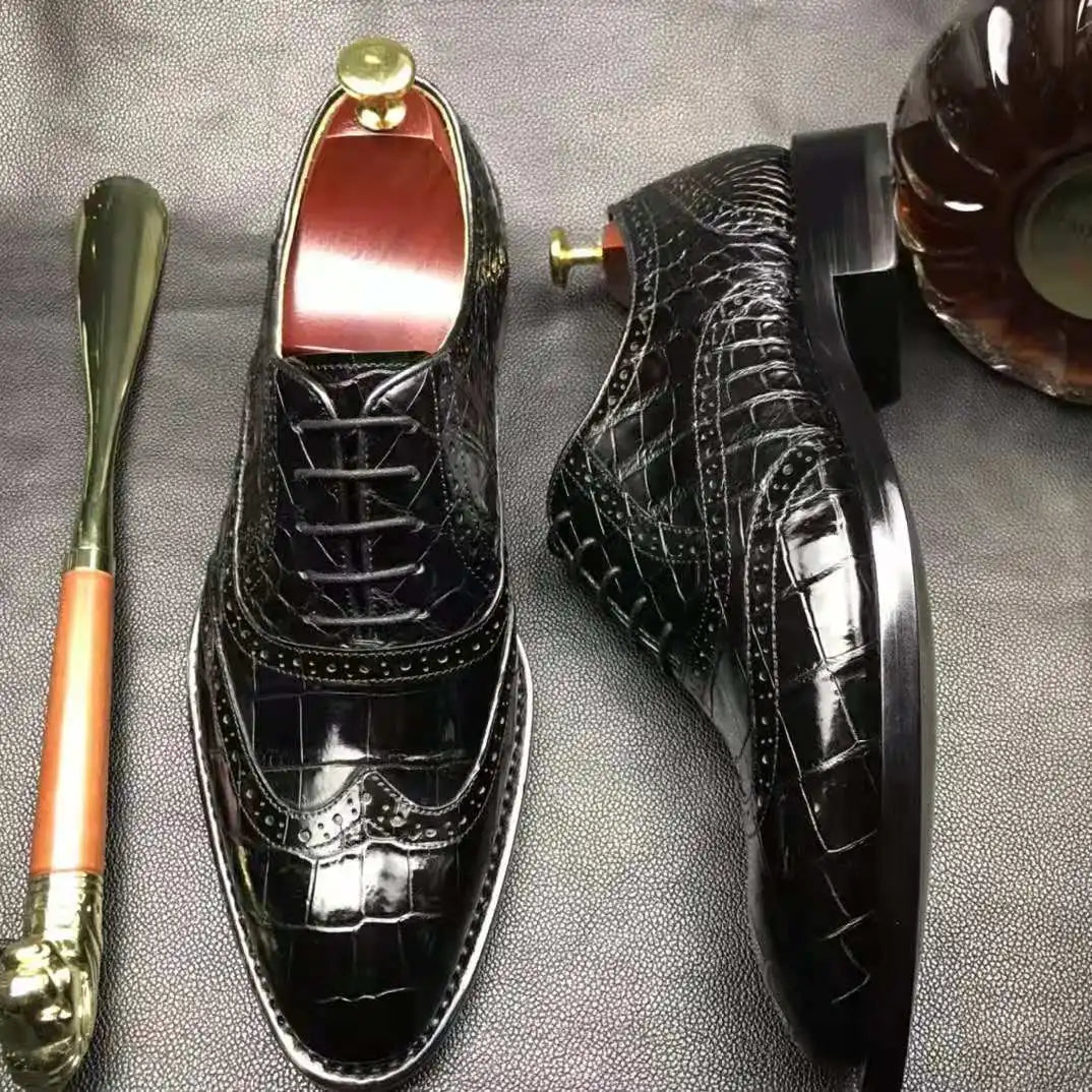 Hot Sell Classic Design Shoes for Men Pure Crocodile Leather Men Dress Shoes Sapatos Para Hombre Alligator Luxury Men Shoes