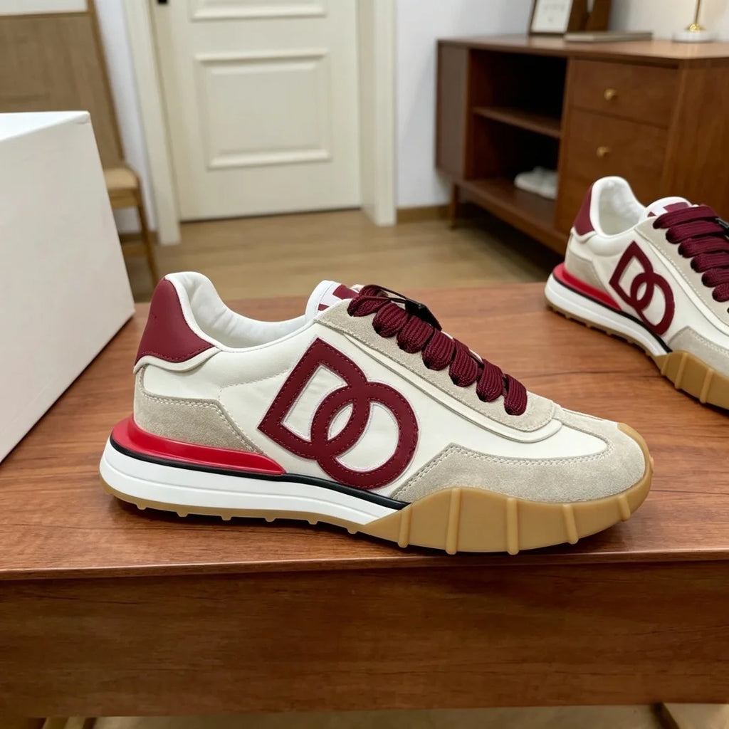 Wholesale Luxury Chunky Sneakers Men White PU Suede Low Top Sneakers Unisex Cotton Lining Casual Shoes