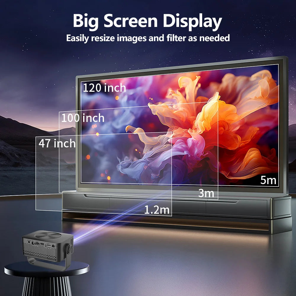 YDH-HY300 Art 2025 New 4K Projector 500 Lumens Dual WiFi Wireless Screen Outdoor 180 Degree Rotation Ultra Quiet 4K Projector Tidesmit