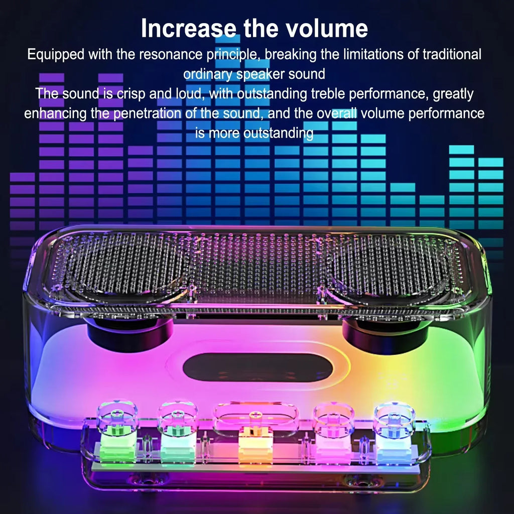 Black HIFI Stereo Surround Portable Bluetooth RGB Lights Wireless Bluetooth Speaker PA Desktop Speaker for Outdoor Home Party My Store
