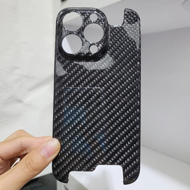 100% Real Carbon Fibre Irregular Shape Phone Cases for Iphone 15 Black Cool Special Iphone Phone Case Custom 3k twill black shiny+black box OPP Bag Tidesmit