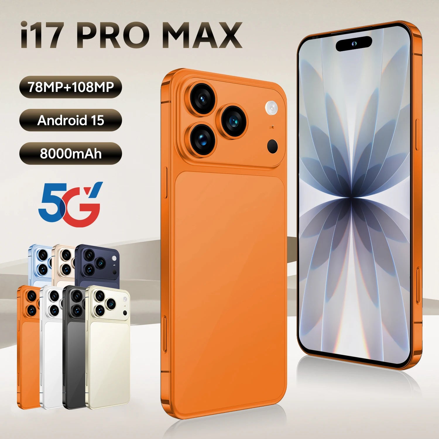 Android 15 Smartphone 1TB 16GB RAM 7.3-Inch AMOLED Unlocked Tidesmit