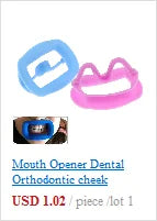 Blue and pink plastic dental mouth openers for teeth whitening or orthodontic cheek retraction during home dental care.