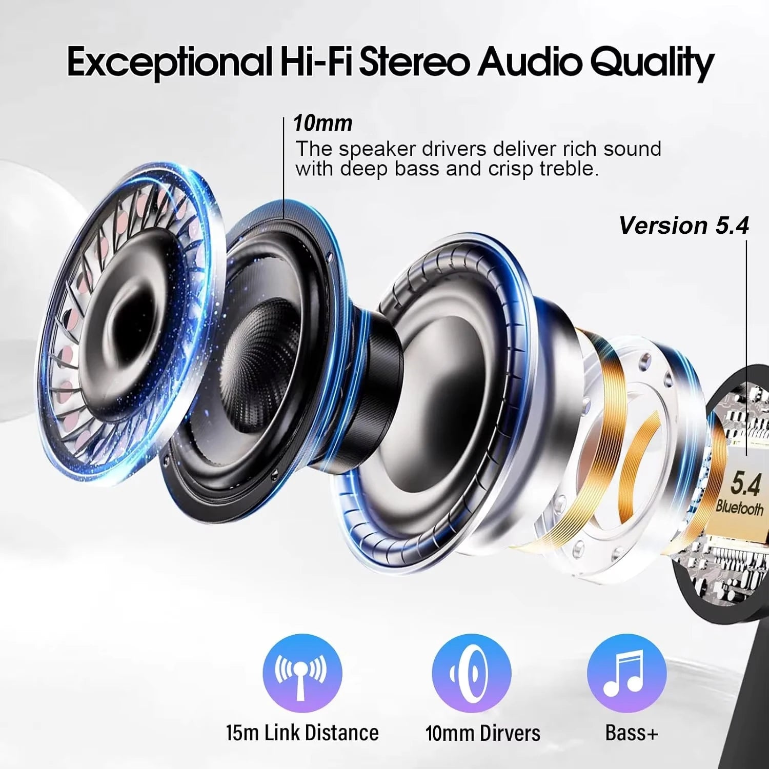 HE-076D True Wireless Earbuds Full-Color Touch Screen Earbuds ANC Noise Cancelling TWS Earphones 5 EQ Modes Hi-Fi Stereo Sound Tidesmit