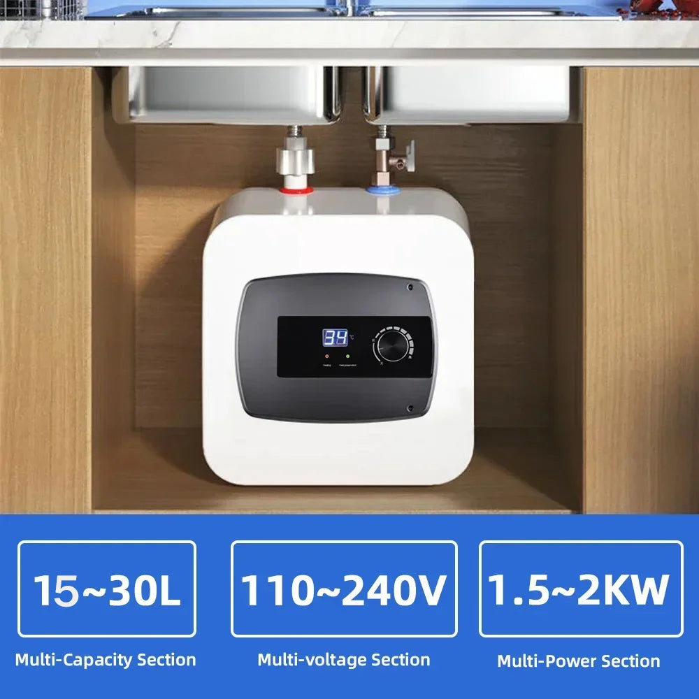 Spot Wholesale Launched 15 Liter Mini Electric Water Heater 1500W Upper Outlet Under Sink Storage Electric Hot Water Heater Tank Tidesmit