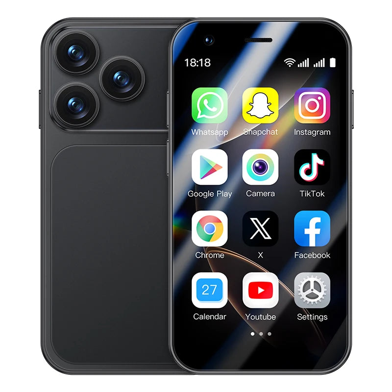 Mini Android 8.1 3G Smartphone - 3.0 Inch Dual SIM Unlocked Black 2 g 16 GB Tidesmit