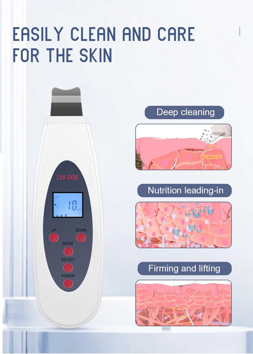 Ultrasonic Skin Scrubber - Professional Deep Pore Cleansing & Lifting Tool Scrubs Treatments Tidesmit