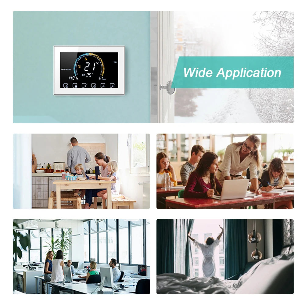 WiFi Smart Thermostat for Home Heating - Colorful Touchscreen Model Tidesmit