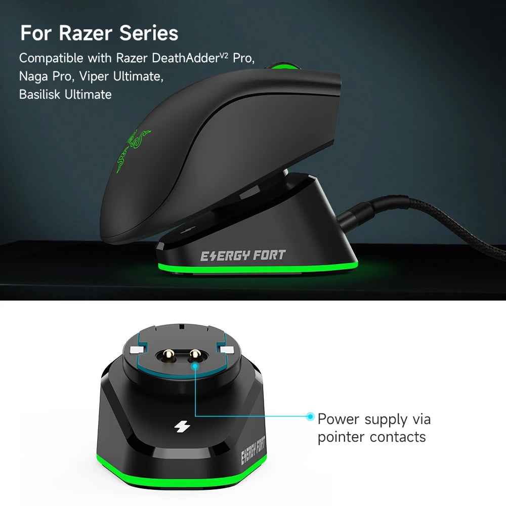 Power bank charger-Charger Dock for Logitech Mouse G PRO X SUPERLIGHT 2 G502 X Plus G703 G903 G PRO Wireless USB Hub Gaming Mice Charging Station Tidesmit