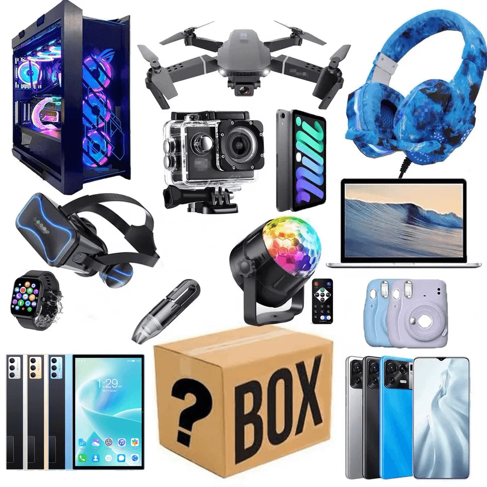 Mystery Box Electronic Gadgets & 5G Smartphone Bundle - Black Tidesmit