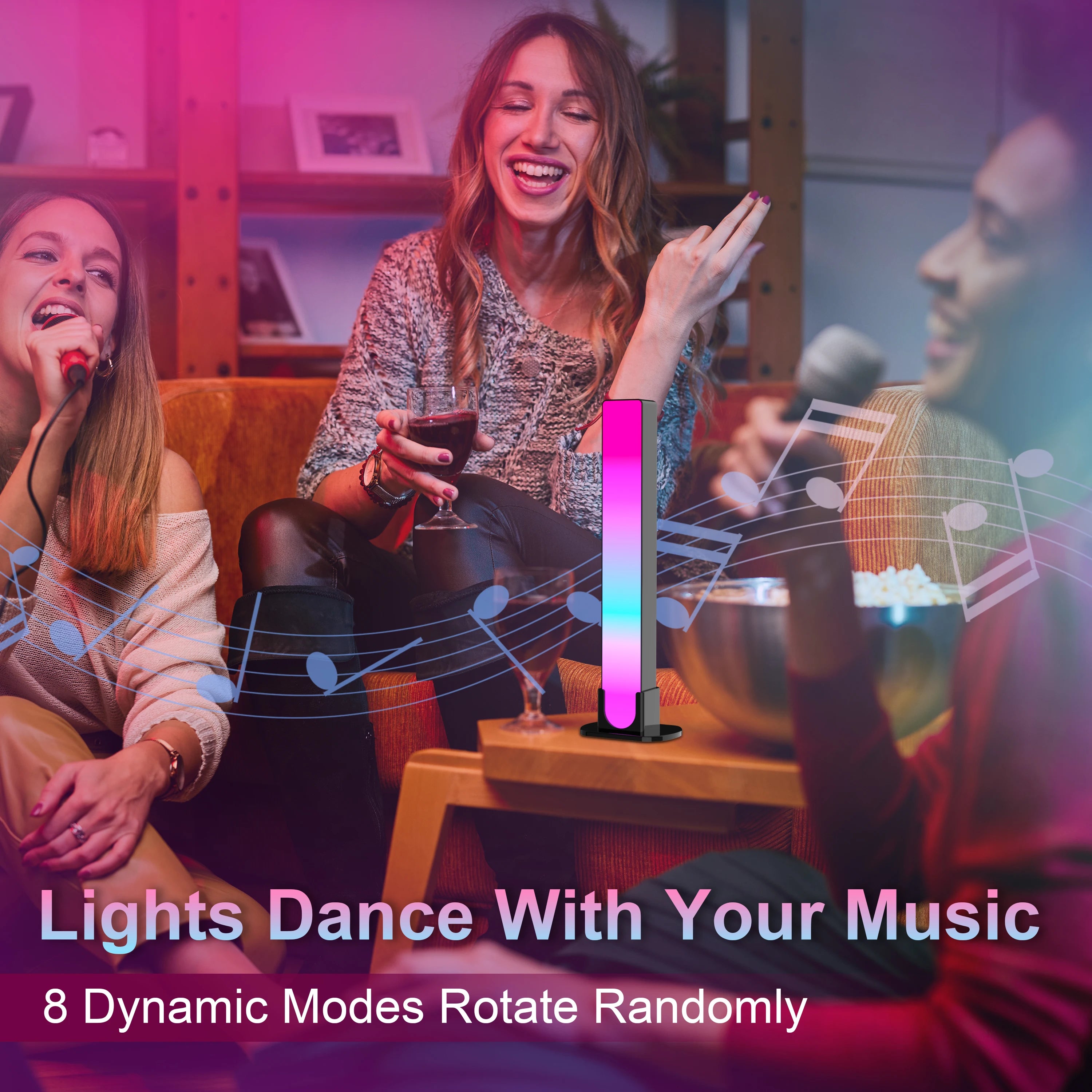 24W RGBIC TUYA LED Ambient Light Smart Home Decoration Compatible with Alexa Google Home IFTTT Remote Control White Shade Tidesmit