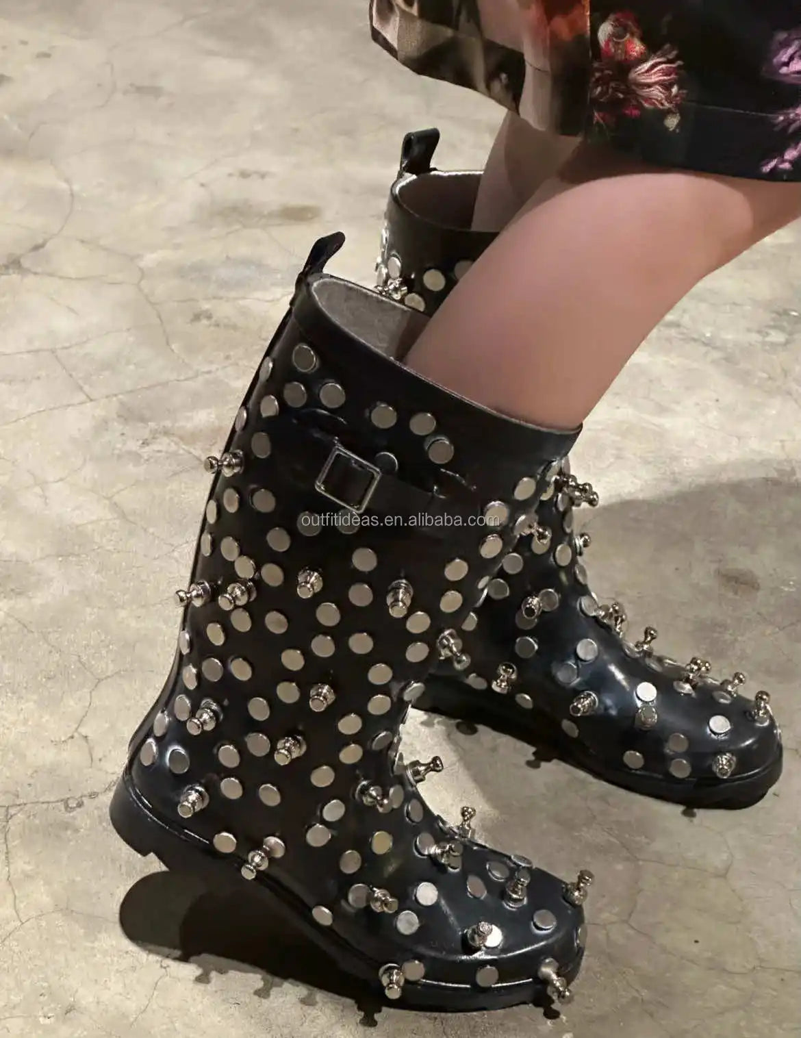 REMAKE UPCYCLE Handmade Brass Rivets Boots Dice Patchwork Branded Unisex Women Menswear Luxury Vintage Remark Shoes for Men