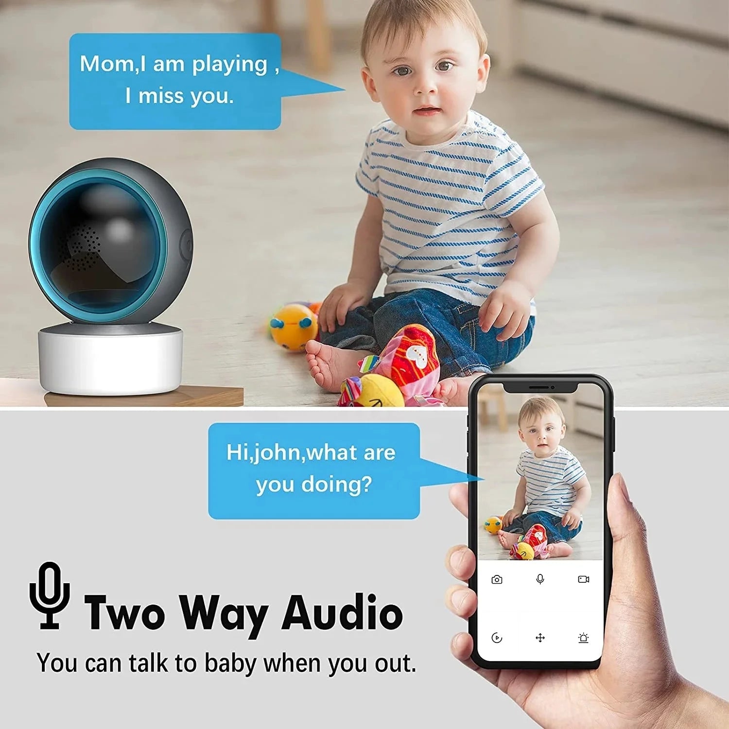 Sunivision 2/3/5 Mp WiFi Camera Ptz Camera 4k Baby Monitor with Two Way Audio Night Vision Auto Tracking Motion Detection Tidesmit