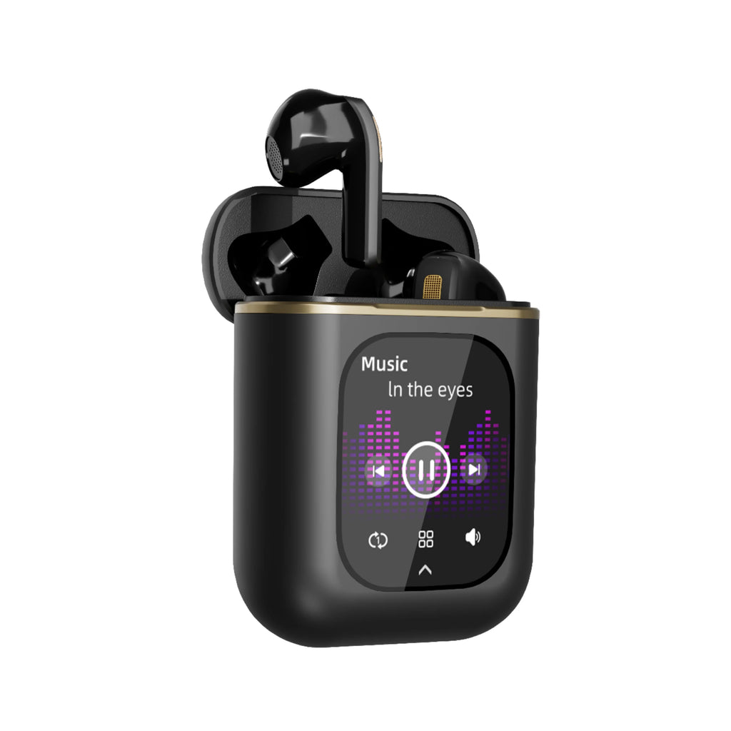 2025 New Design ENC LED Touch Screen True Wireless Earbuds Waterproof Bass Audio Headsets Digital Display Gaming Smart Watch Tidesmit