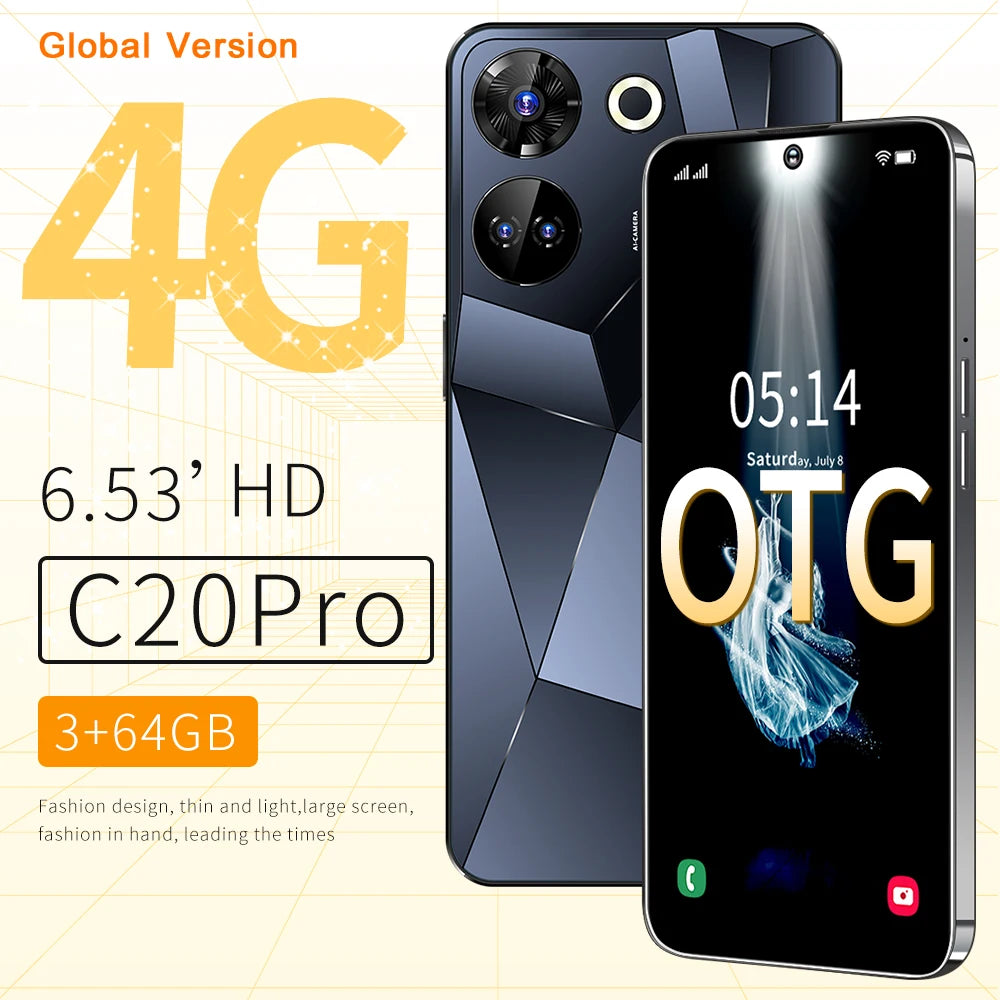 Popular Smart Phone C20pro Android Lock Screen Positioning Dual Card Dual Smart Touch Phone Tidesmit