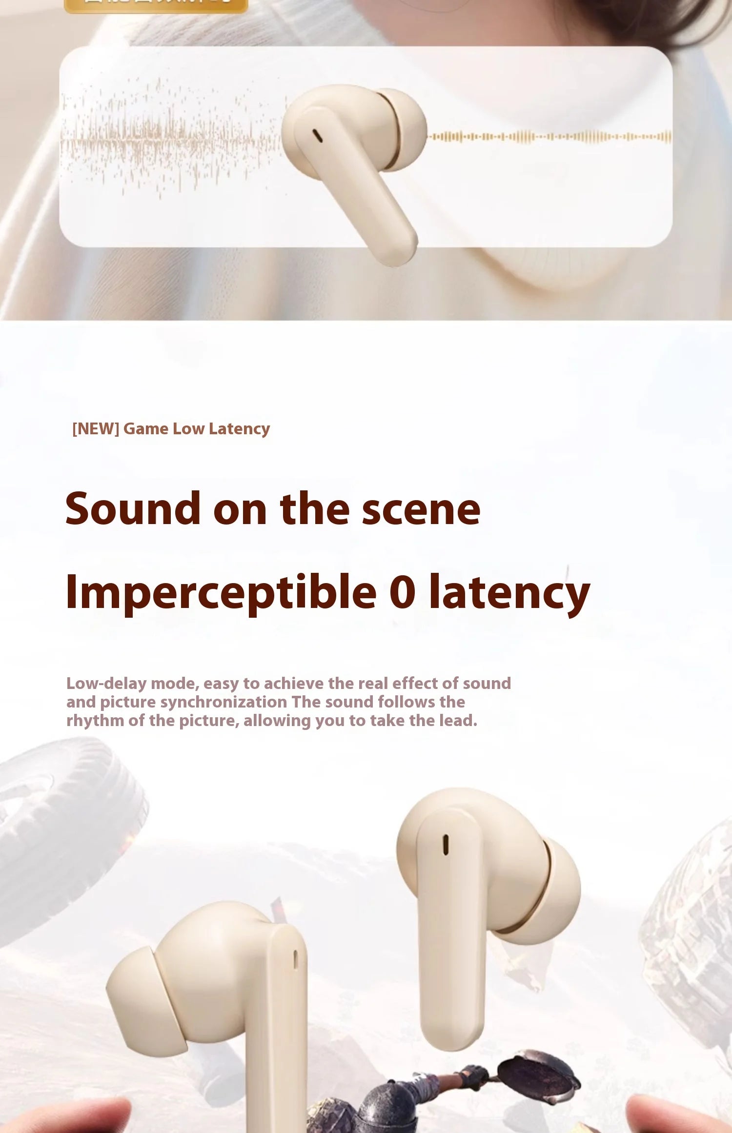 For Bluetooth In-Ear Headset LED Battery Wireless Noise Reduction Long Endurance High Sound Quality for Sports Running Tidesmit