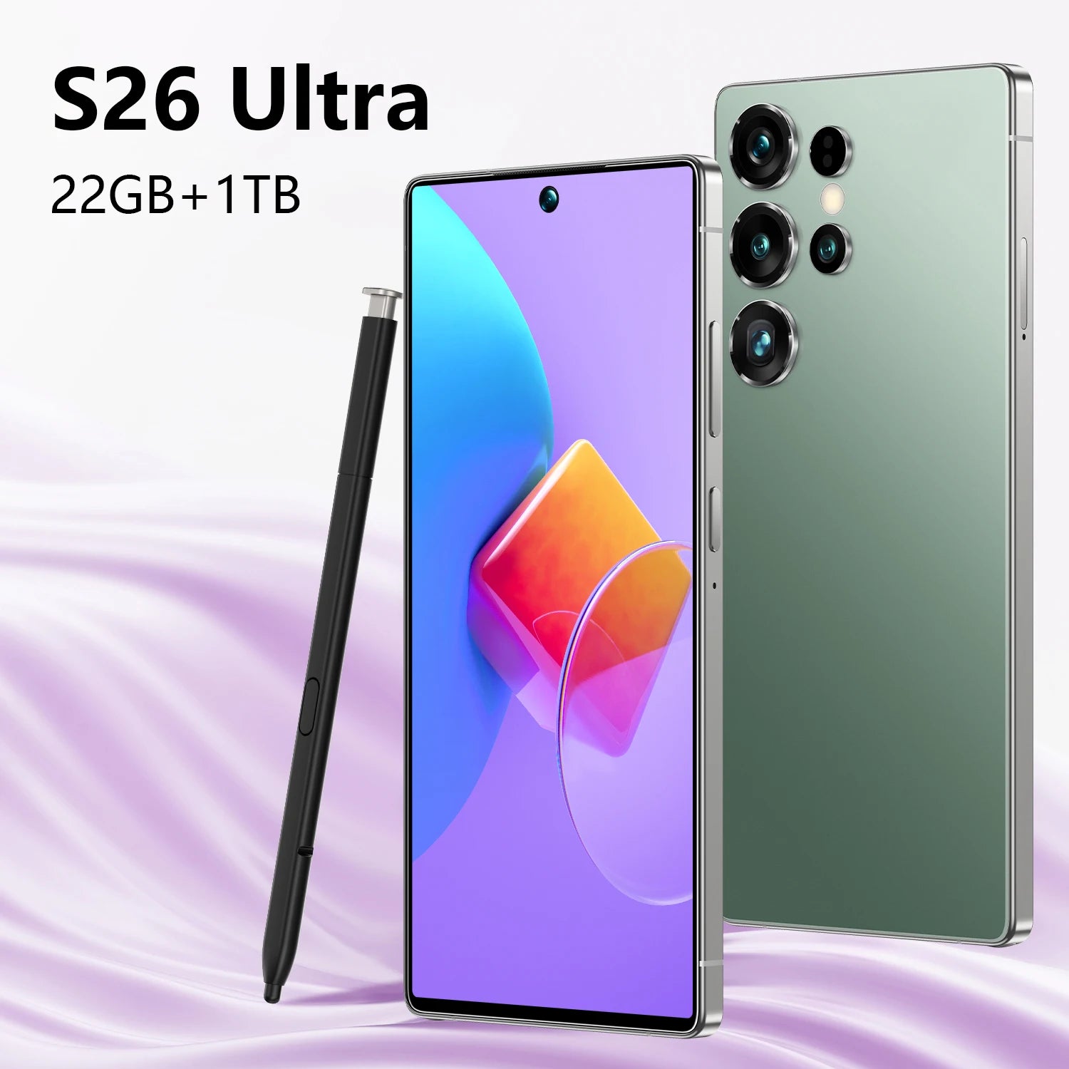 S26 Ultra smartphone featuring a 7.3 inch display, 1TB storage, and 5G dual SIM unlocked for global networks