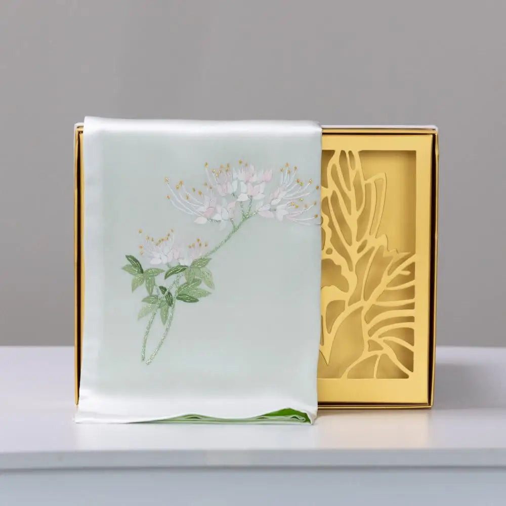 Chinese Style Embroidery Silk Scarf Elegant Headscarf