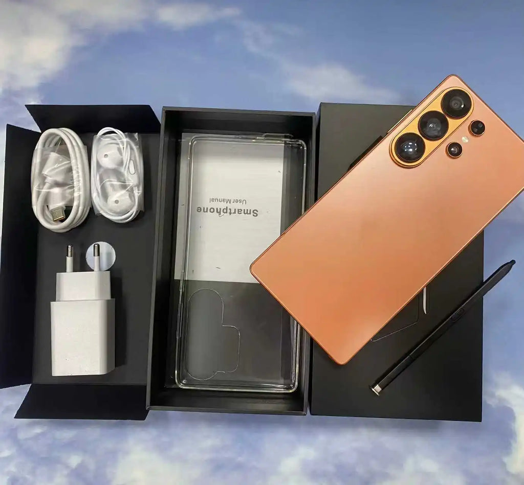Tidesmit S26 Ultra 5G Android 15 smartphone with 7.3-inch display, 22GB+2TB storage, 8000mAh battery, and stylus.