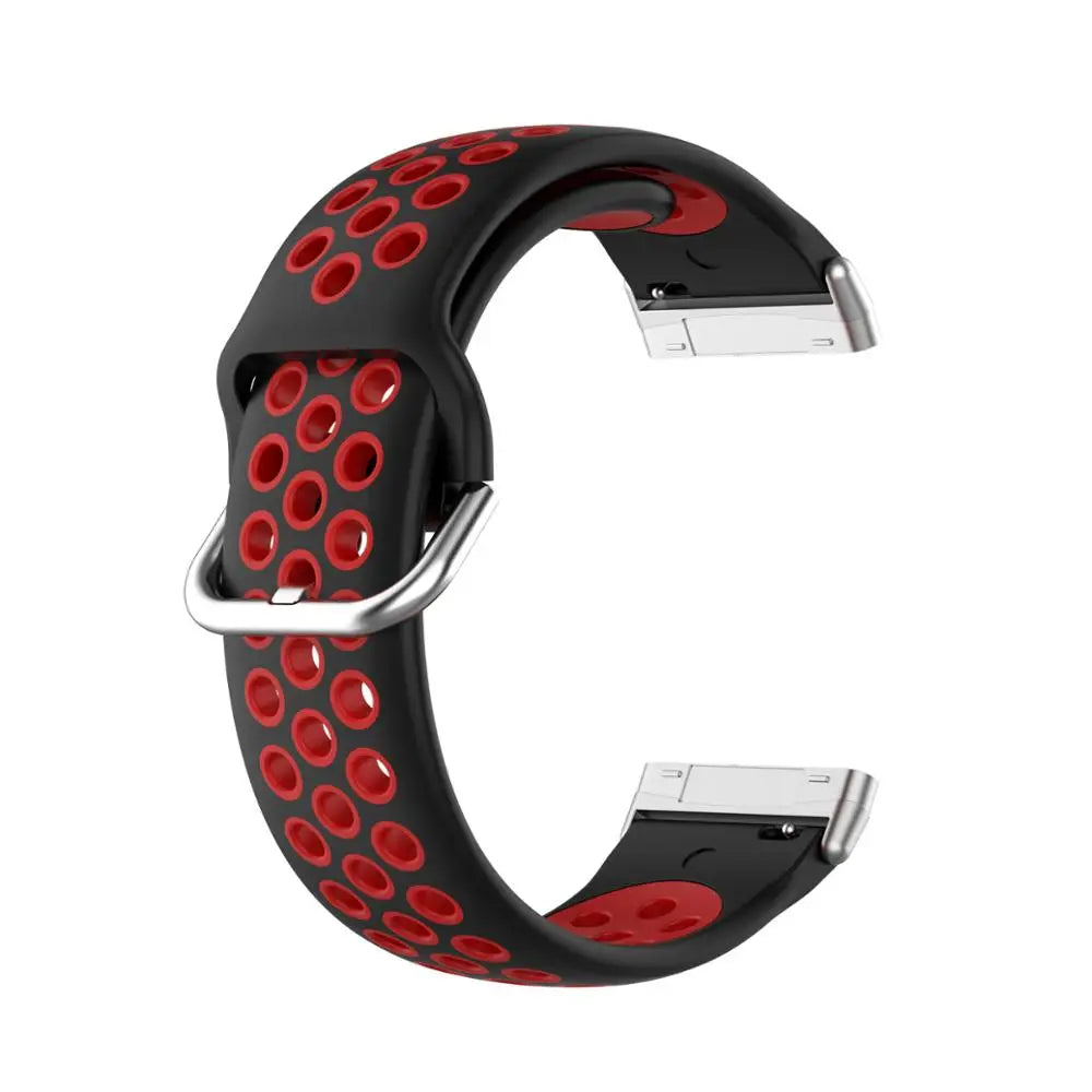Colorful soft silicone sport wristband for Fitbit Versa 3 and Sense smartwatches in a comfortable flexible design
