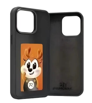 2024 New Designer Nfc Smart E Ink Screen Display Mobile Phone Case Cover for Iphone 15 Pro Max Diy Cases 14/13 Black Corrugated Box Tidesmit