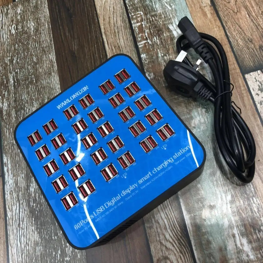 Best Seller 300w 60ports Usb Multiple Phone Charging Station Multi-function Multi-port Charger for Mobile and Watch Charger Tidesmit