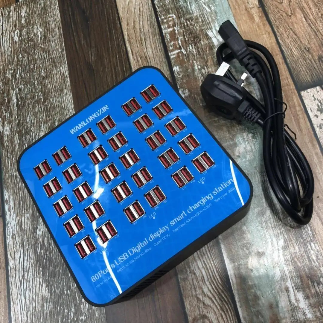Best Seller 300w 60ports Usb Multiple Phone Charging Station Multi-function Multi-port Charger for Mobile and Watch Charger Tidesmit